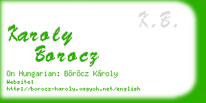 karoly borocz business card
